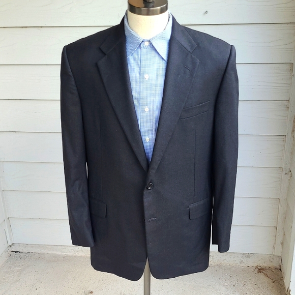 HICKEY FREEMAN Solid Dark Grey Loro Piana Super 130s Wool‎ Sz 44 R Sport Coat - Picture 1 of 8